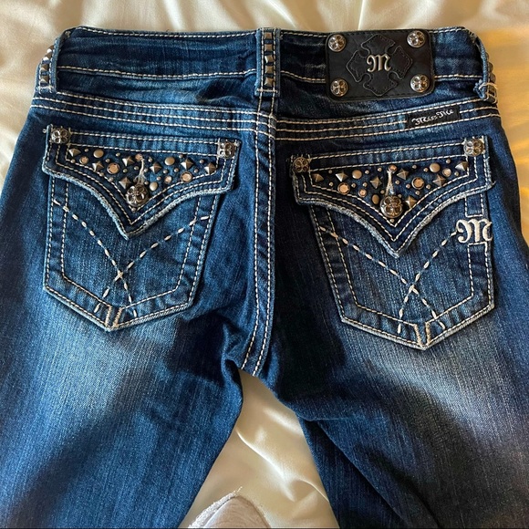 MISS ME Bootcut Embroidered Jeans Size 25 - Picture 2 of 7